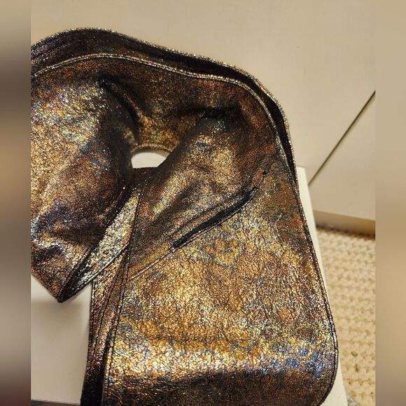 NWT Luxury Boutique Iridescent Metallic Leather Obi Wrap Belt One Size Ret. $250 main image 4